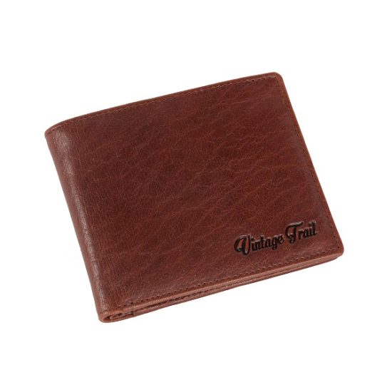 Vintage Trail RIFD protection Passcase Wallet-Brown